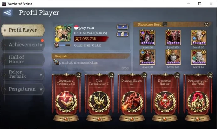 GLOBAL 60x|7M Power|23K Gems|11 Lord[Valderon,Paretus,Etc]|80 Legend[WukongA5,CountA1,ValaraA5,DiaochaA2,KigiriA1,Etc]|(WOR1172)