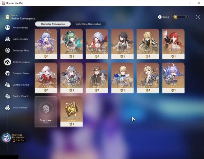 Asia|TL 46|2 Golden Companion|7 Limited|Kafka,Tribbie,Ruan Mei,Acheron,Dan Heng PT,Etc|Male MC|TakeMail|Check SS(HSR6463)