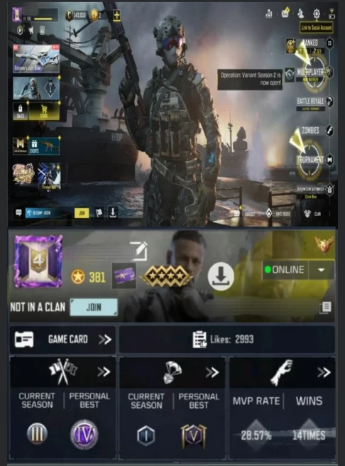 381LV~77 CHARACTERS~151EPIC/1L WEAPON~14E VEHICLE~21EMOTES&nbsp;&nbsp; #A338Z
