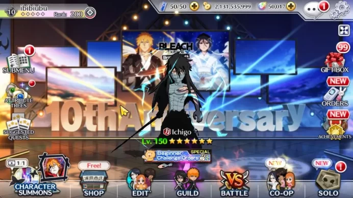 [GLOBAL]50K Orb|Rukia 10th Anniv,TYBW26(Bambietta,Meninas),Ururu,Kon,2 Crescent,Etc|9,9K PremTic+6,5K AccTic|KlabID(BBS2526)