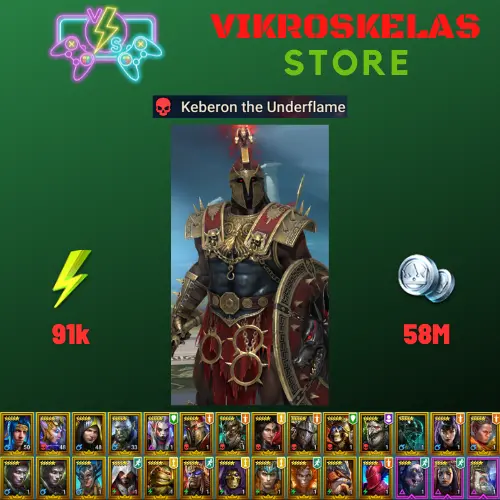 Starter acc with Keberon : 91k energy / 58 mln coins / Cupidus, Arix 2x, Ninja + 20 Login Legendaries / Geomancer