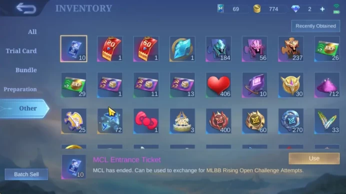 Hero 131|Skin 204|High Glory 96|Sanrio Floryn,CC[Yi Sun-Shin,Nata],Lb[Granger,Fanny],Mys[Lesley,Julian],etc|TakeMail|(MLBB2171)