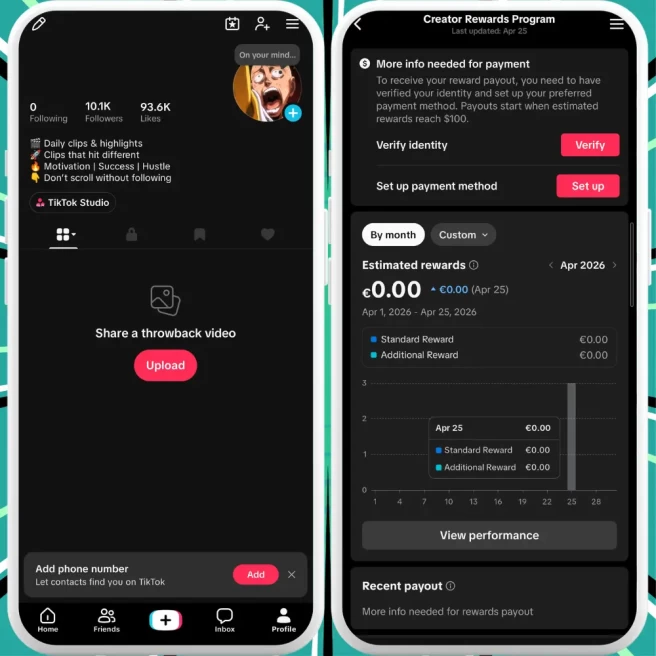 [FRANCE] Premium Monetized Creator Rewards Program Account – 10K Real Followers & 93K Likes | Instant Earnings, Full Access & Good Standing