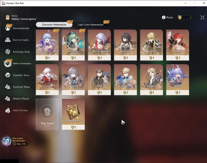 ASIA|TL 54|1,2K SJ+3 Golden Companion|8 Limited|Acheron,Jiaoqiu,Lingsha,Tribbie,Dr Ratio,etc|Male MC|Take Mail|CheckSS(HSR6544)