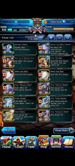 Global|Rank 68|16 Ascend+8 TW|[Inumuta,Chloe,DL Rimuru,Etc]+TW,S Miyu,Isliid,Luahn,S Chloe,Etc|Lpot 370|Check SS(GS2471)