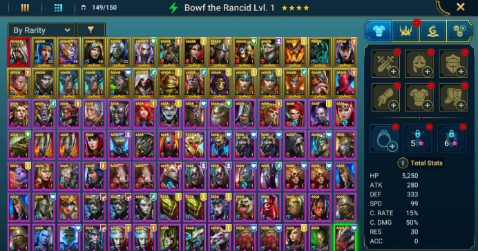 Starter with Mythical - Siegfrund : 93k energy / 63 mln coins / Cupidus, Drexthar, Hakkorhn, Arix, Ninja + 20 Login Legendaries