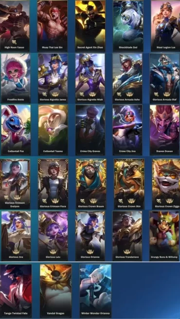 (S6)EU OCE | 79 SKINS | Hero 132 | Mythical Skin0 | Legendary Skin 11 | Epic Skin 35 | Others 33
