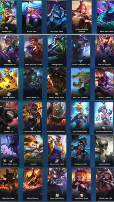 (S10)EU OCE | 72 SKINS | Hero 105 | Mythical Skin2 | Legendary Skin 8 | Epic Skin 35 | Others 27