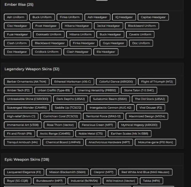 GOD ACCOUNT - Level 496 - +1ss diamond - 1ss emerald - +6 BLACK ICE's - FULL Operators - +2 Elite's - Old Pro League - +32 Skin Legends [ ALL IN