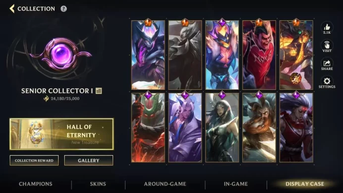 (S18)EU OCE | 100 SKINS | Hero 131 | Mythical Skin1 | Legendary Skin 6 | Epic Skin 42 | Others 51
