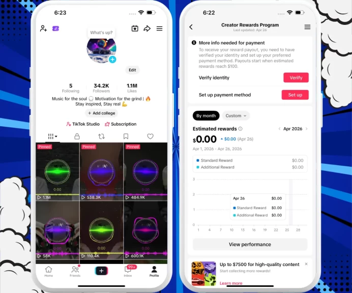 Fully Monetized Account Creator Rewards Program Active | 35K Real Followers and 1.1M Likes | Real Screenshots + Full Access + Good Standing