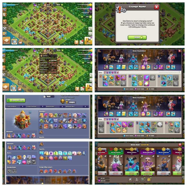 M196【Th 16 Full Max】10 Epic(6 Epic Fully Max)Normal Epic also Max◆BH 10 Upgrading◆Some Pet Max◆NC 1K◆Still Upgrading the Walls Of Account