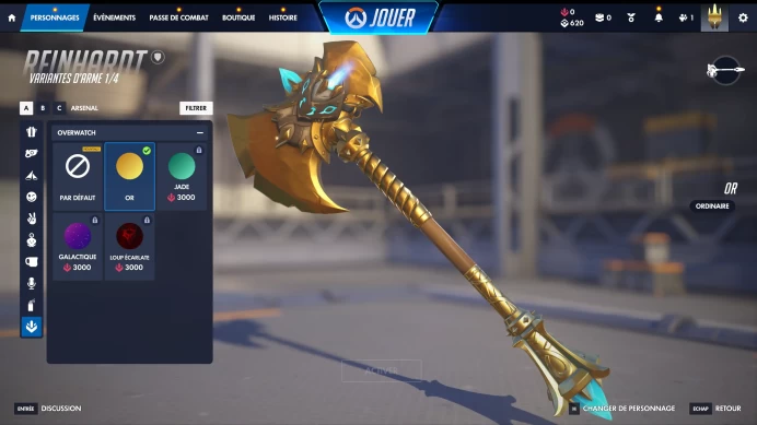 [Code 9912] 296 Skins + 5 Weapon Gold / 13k Crédits / Very Rare