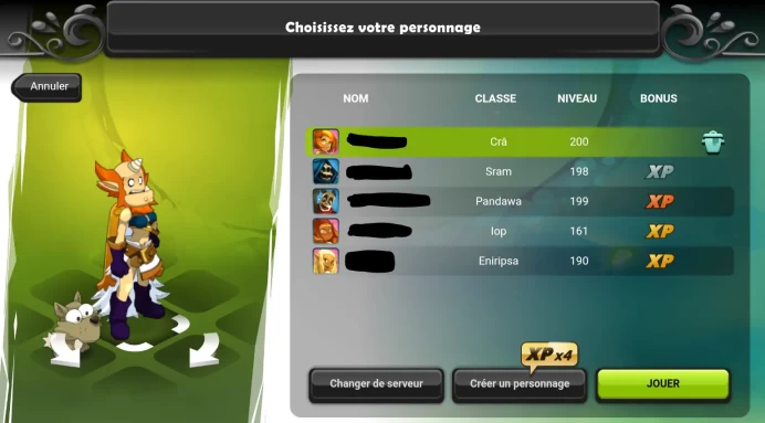 SOLD!! Cra 200 Kelerog +12Classes Different Serveurs Touche , Unity , Retro Full succes, Ornement Titles, Apparat, Quetes, Metiers,