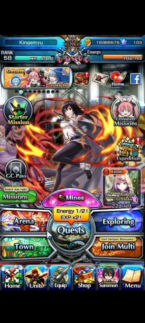 Global|Rank 58|3 Ascend+2 TW| Shuna+TW, Veldora+TW, Shizu |Lpot 126|Check SS (GS2474)