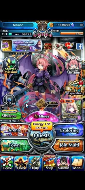 Global|Rank 53|2 Ascend+1 TW| Combat Form MilimTW, Selia SW |Lpot 44|Check SS (GS2481)