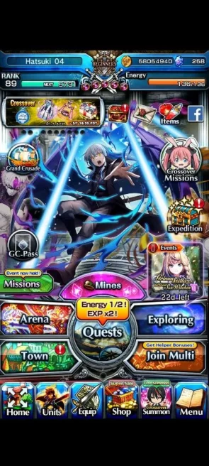 Global|Rank 89|258 CC+7 RGB|15 Ascend+6 TW|[Frieren,Rimuru,K Himura,Shizu]+TW,S Miyu,Chloe,Etc|Lpot 415|Check SS (GS2482)