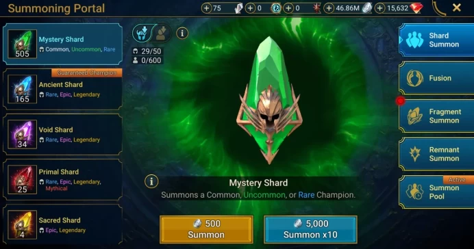 Starter with Teodor + Shards : 165 Ancient, 34 Void, 25 Primal, 4 Sacred | Ninja + 17 Login Legendary | Mine max