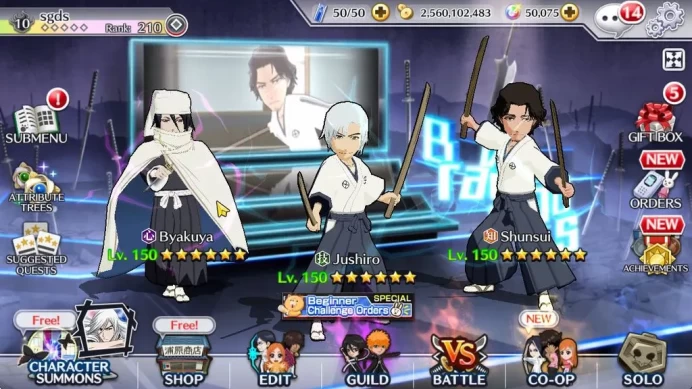 [GLOBAL]50K Orb|Shunsui,Jushiro SRAcademy,TYBW25 Renji,Rukia 10th Anniv,Byakuya,Aizen Renewd,Etc|6K AccTick|Klab ID|SS(BBS2467)