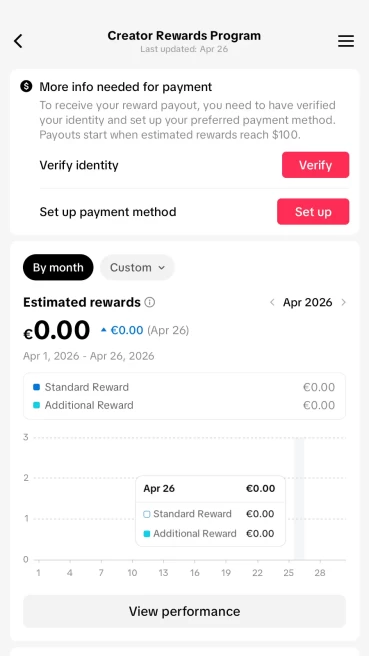 100% Monetized France Account Creativity Program Beta (Active) | 10k Real Followers & 26k Likes | Real Screenshots + Full Access + CRP