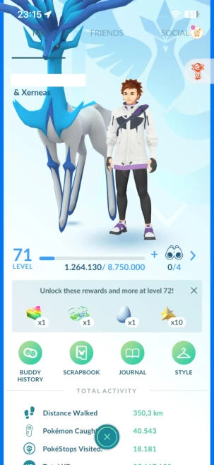 Level 71, 125 Pokemon 3000CP+, 2 Legendary IV100, 183 Shiny, 213 Legendary, 400 IV 100, 10 Shiny Legendary, 27 Shadow Legendary