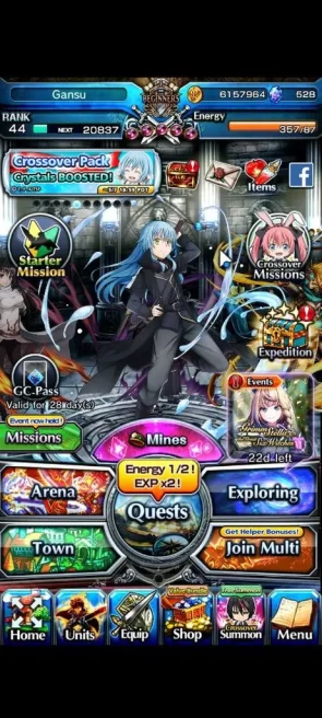 Global|Rank 44|3 Ascend+1 TW| DL Rimuru+TW,DLS Rimuru,Shizu |Lpot 36|Check SS (GS2485)