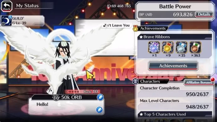 GLB BP 693K 50K Orbs|ChadGanjuYoruichiTYBW,RukiaIchigo10th,ByakuyaAizenIchigoRenew|CheckSS(BBS1867)