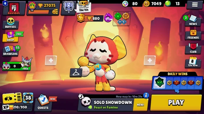 74 BRAWLERS | 27075 TROPHIES | 184 SKINS | HYPERCHARGE 4 | PRESTIGE 4 | RANK SILVER | 10 LEGENDARY | 13 GEMS | BB21