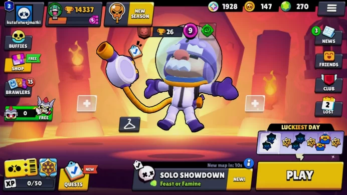 57 BRAWLERS | 14337 TROPHIES | 64 SKINS | HYPERCHARGE 3 | PRESTIGE 2 | RANK SILVER | 8 LEGENDARY | 270 GEMS | BB25