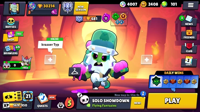 82 BRAWLERS | 30214 TROPHIES | 100 SKINS | HYPERCHARGE 4 | PRESTIGE 0 | RANK SILVER | 10 LEGENDARY | 101 GEMS | BB44