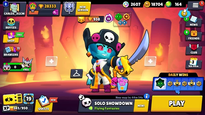 82 BRAWLERS | 28333 TROPHIES | 231 SKINS | HYPERCHARGE 26 | PRESTIGE 4 | RANK SILVER | 14 LEGENDARY | 164 GEMS | BB46