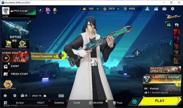 ASIA|ETERNAL COLLAB M1887-Netherflame,Ethan-Byakuya Kuchiki + 560 GOLD|4 Legendary[M4A1,URB,INP9,FAL]|NetEase(BLS3292)