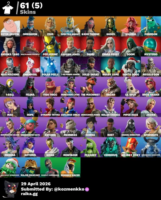 61 SKINS | OMEGAROK | ZEUS