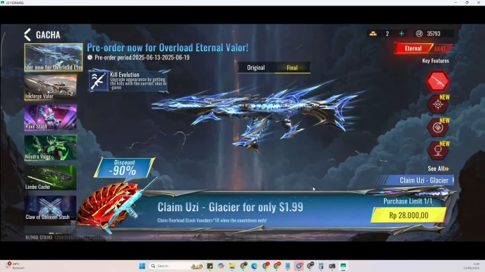 Asia | Anniversary Fal Evo, Ultra Dualblade, Ultra Volt and Squidgame Yellow + Ultra P90 Crystal |Log Code| Check SS (BLS778)