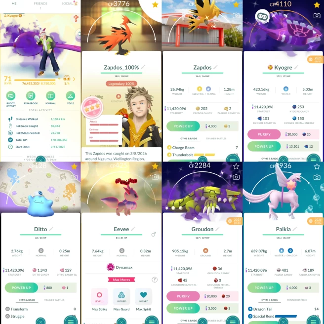2171 Level 71 Coin4874 Legends100 x14 Galarian Zapdos 100iv Lugia100 Ho-Oh100 Dialga100