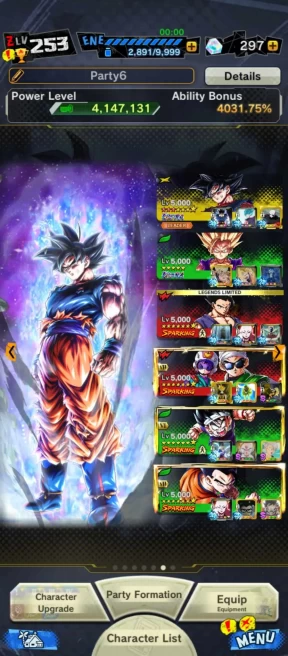 Vip Acc- 8 Ultra (Rose-Vegito blue 8S-Janemba 8S-ss2 Gohan-Goku Uis 8S)+36 Legends Limited+Vip Sparking- Zenkai+Godly Equip (269)