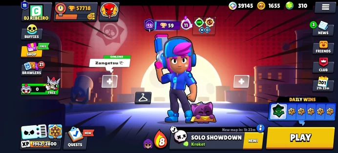 [Code 9947] Level 233 / 57k Trophy + Icon Supercell Creator / Shelly Star + 358 Skins / Brawl Pass plus Actived + Highest Rank Legendary 