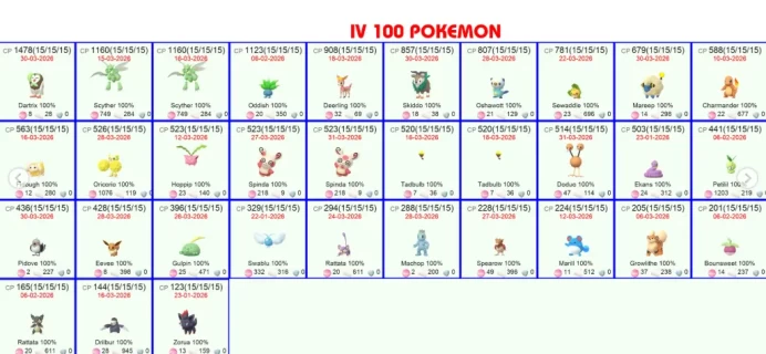 #2928 Level 70, 270 Pokemon, 181 Shiny, 13 Legend, 33 IV 100, 0 Shiny Legend, 3 Shadow Legend, Bag Items 1200, 13M Stardust