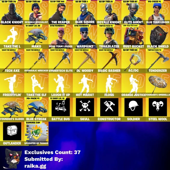 [PC/PSN/XBOX] 69 skins | OG STW | Black Knight | Sparkle Specialist | The Reaper | Blue Squire | Royale Knight | Elite Agen