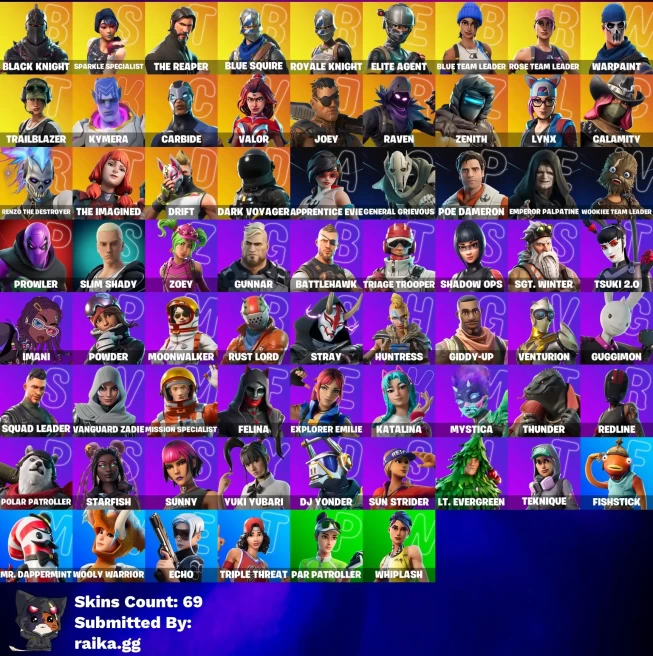 [PC/PSN/XBOX] 69 skins | OG STW | Black Knight | Sparkle Specialist | The Reaper | Blue Squire | Royale Knight | Elite Agen