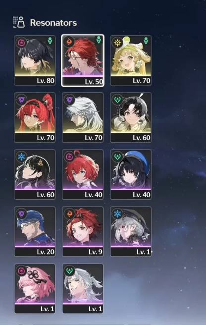 WW97//Europe Server Union Level 50 Account Yinlin Calcharo Jianxin Verina 1 gold weapon Data 20lvl
