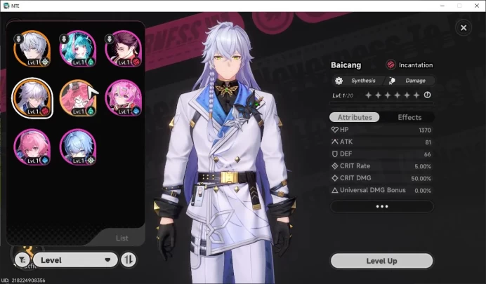 GLOBAL EU|HL 3|2 SSR Limited Nanally, Baicang + 5 SR [Aurelia,Adler,Etc]|Selector 40/50|Male MC|Log Email|TakeMail(NTE758)