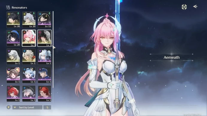 WW117//Server Europe Union Level 11 Characters Chisa Zani Aemeath Lingyang R1 Calcharo Lux & Umbra 100% event banner Female Main Hero