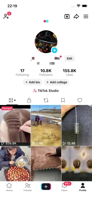 Instanly Delivery/Monetized 10K Followers+150K Likes Account/ Creator Rewards Program Activated/ Full Access