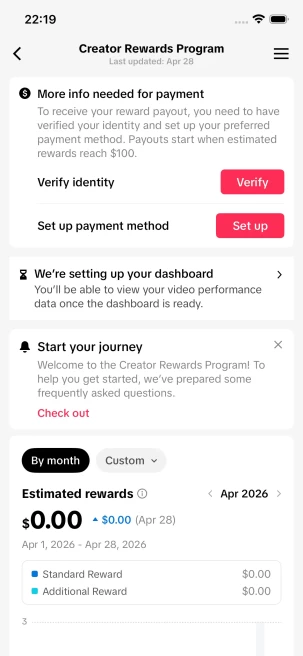 Instanly Delivery/Monetized 10K Followers+150K Likes Account/ Creator Rewards Program Activated/ Full Access