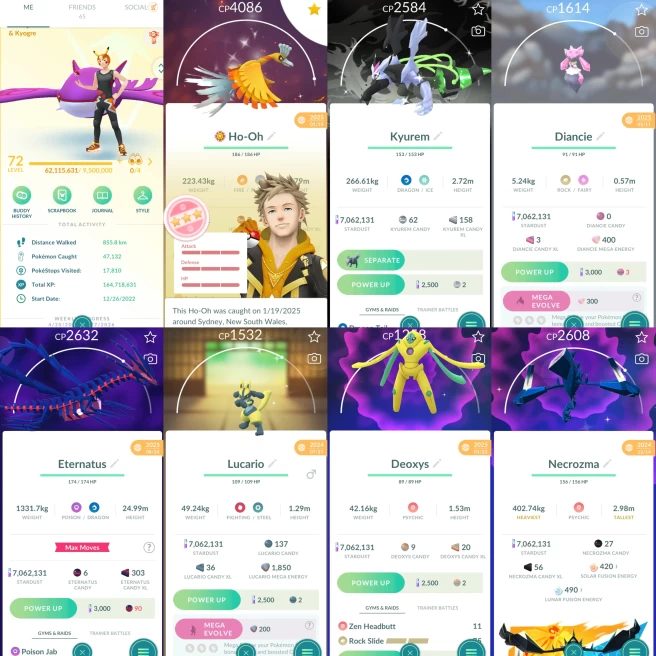 2180 Level 72 Legacy 46. Eternatus SHUNDO Ho-Oh Shundo Rillaboom Legends100 x16