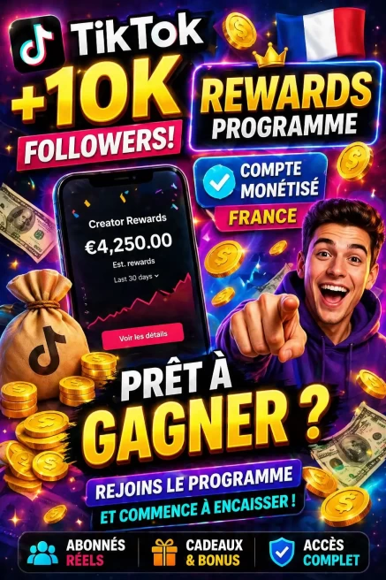  Compte Monétisé France | Creator Program Actif | +20K Abonnés Réels | Accès Complet