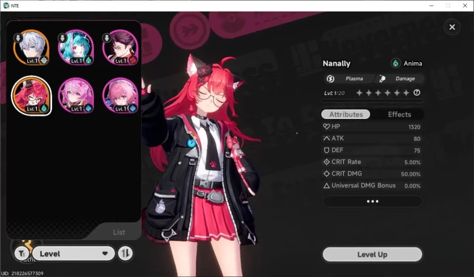 GLOBAL EU|HL 3|1 SSR Limited Nanally A1 |4 SR [Haniel A3,Adler A2,Mint A2]|Selector on|Log Email|Take Email(NTE782)