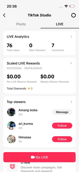 Instanly Delivery/28K Real Followers+1M Real Likes/ Tiktok Shop For Creator/ Live Stream/ Full Access