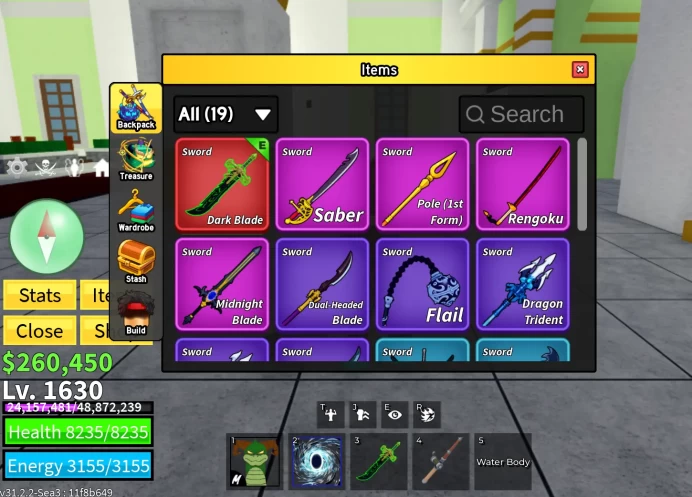 Lvl 1630 Blox Fruits Acc | 5 PERMS (Portal, Mammoth, Buddha, Magma) | Dark Blade | Shark V3 | Dragon Breath